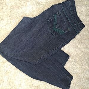 BABY PHAT JEANS‎ Embroidered Cat Logo Sz 18 Blue Denim Boot Cut Pants